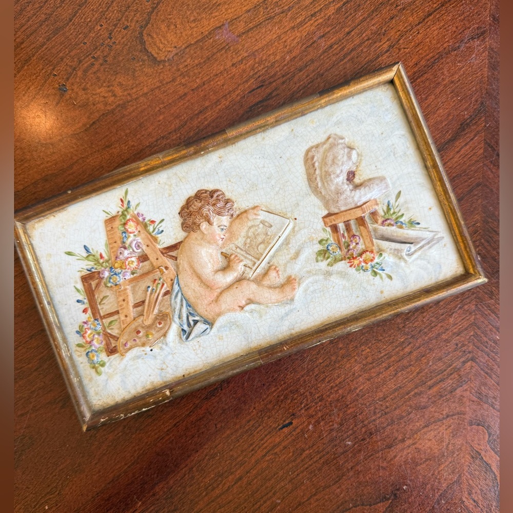 Vintage Cherub tile art